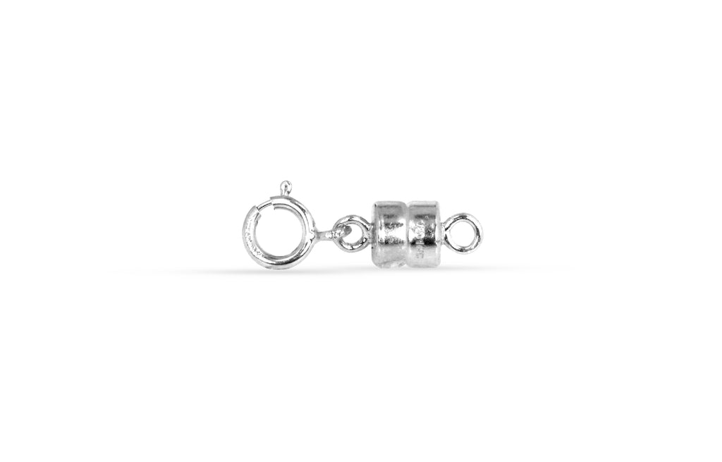 Sterling Silver 4.5mm Magnetic Clasp W/ 5mm Spring Ring - 2 sets/pack