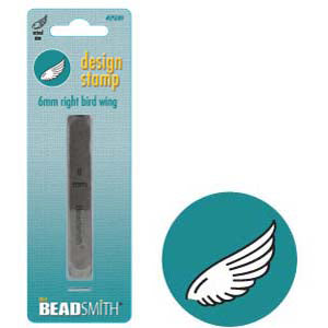 Right Bird Wing Design Metal Stamp 6mm - 1pc