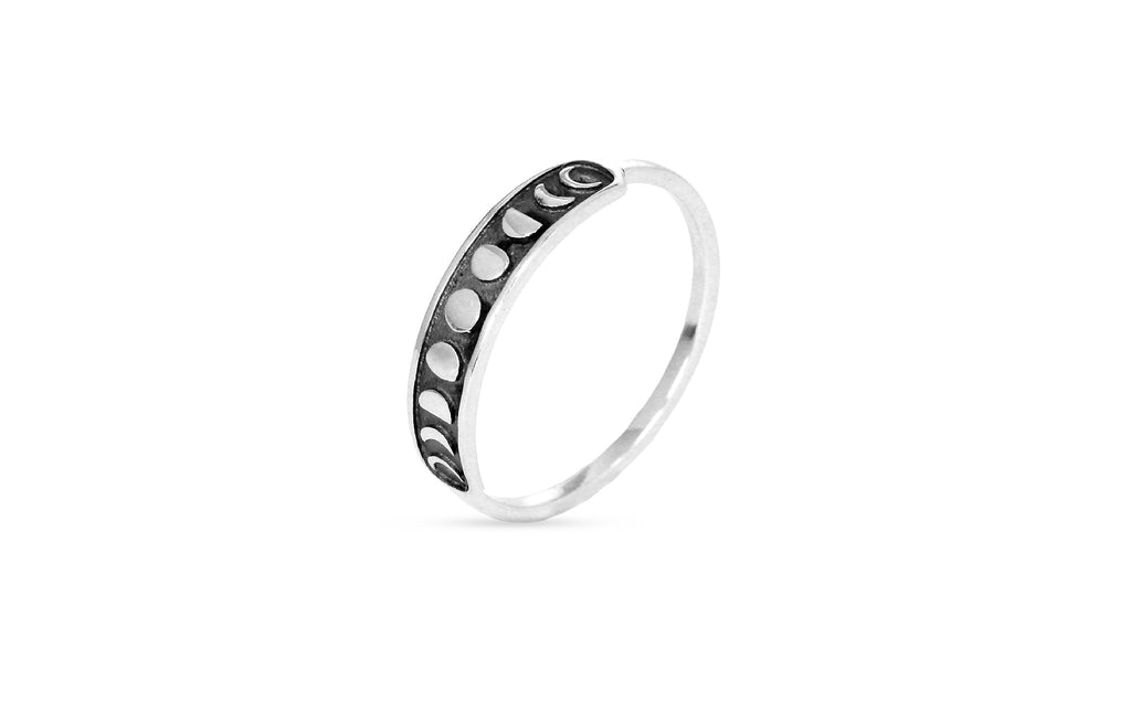 Sterling Silver Moon Phases Ring Size 8 - 1pc