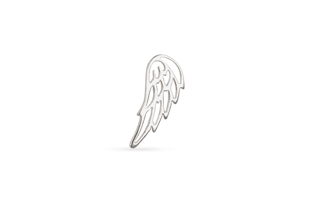 Sterling Silver Openwork Wing Embellishment Charm 14.5x6mm - 1pc