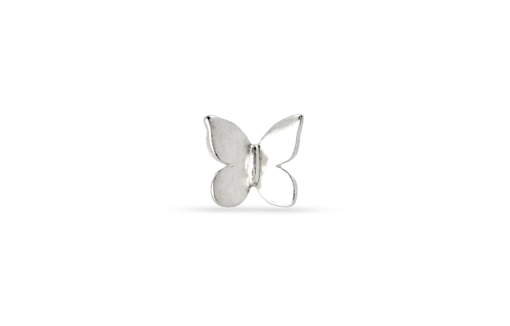 Sterling Silver Realistic Butterfly Embellishment Charm 6x6.4mm - 1pc