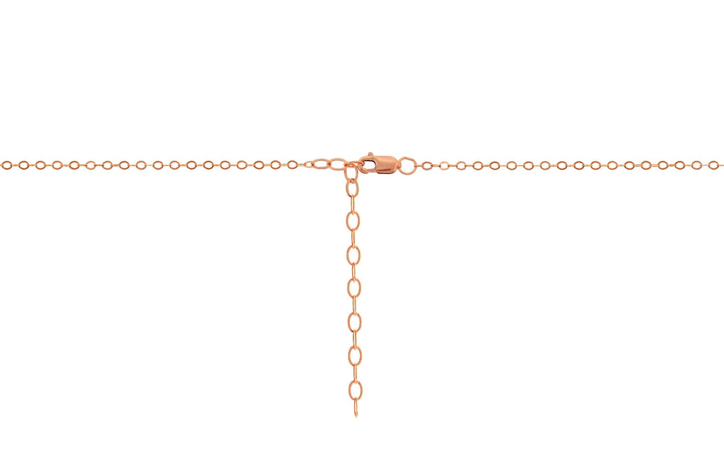 14Kt Rose Gold Filled 2x1.75mm 24" Flat Cable Chain W/ Lobster Clasp & 2" Extender Chain - 1pc