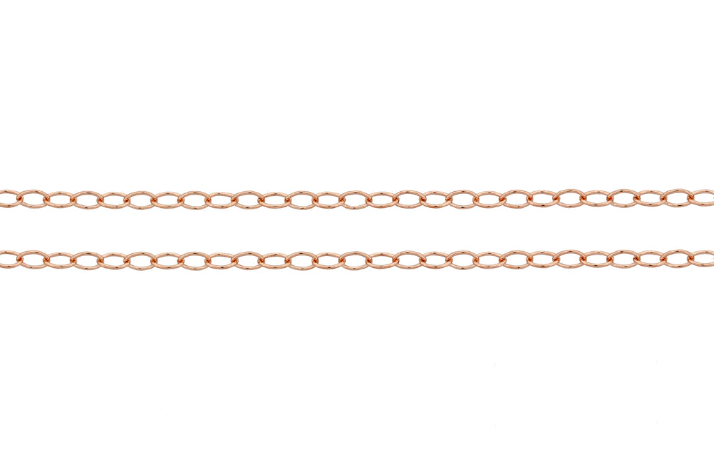 14Kt Rose Gold Filled 2x1.5mm Cable Chain - 5ft