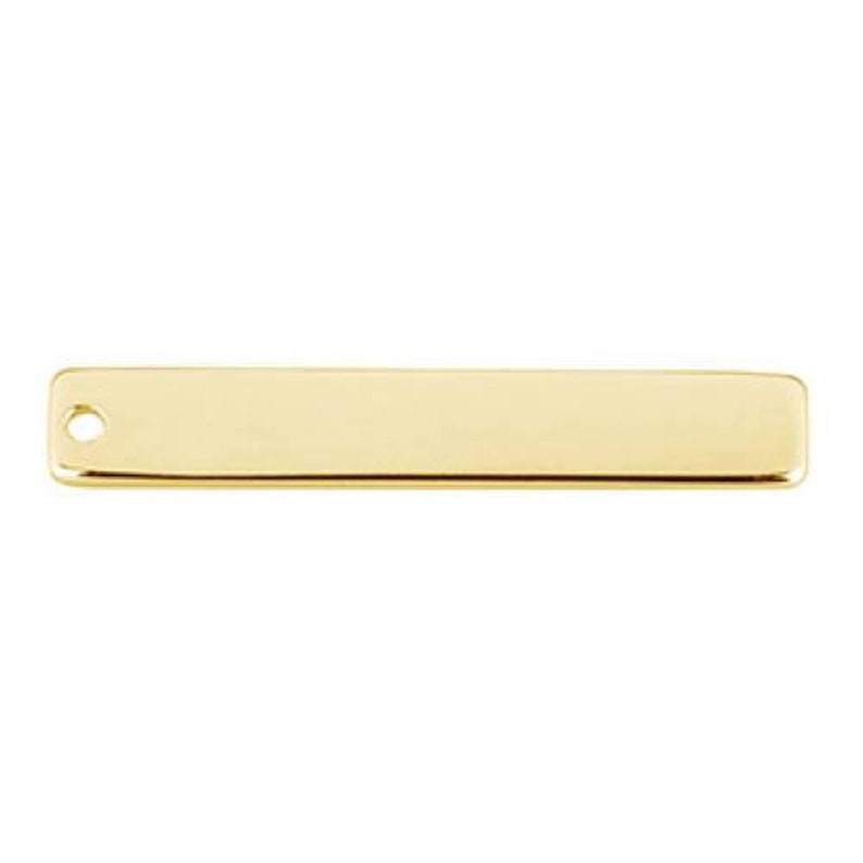 14Kt Gold Filled Blank Rectangle With Top Hole 26x3mm - 4pcs/pack