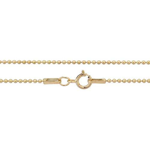 14Kt Gold Filled 1.2mm 18" Ball Chain with Spring Ring Clasp - 1pc
