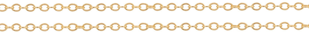 14Kt Gold Filled 1.4x1mm Flat Cable Chain - 5ft