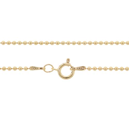 14Kt Gold Filled 1.5mm Ball Chain 16" with Spring Ring Clasp - 1pc