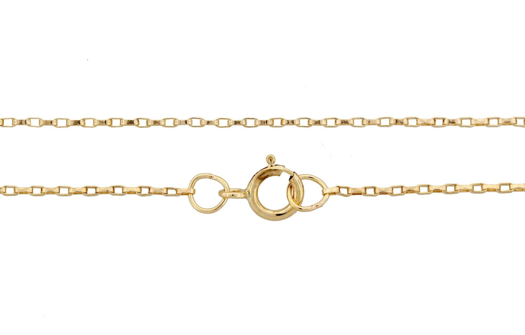 14Kt Gold Filled 1.6x0.8mm 20" Elongated Drawn Rolo Chain with 5.5mm Spring Ring Clasp - 1pc
