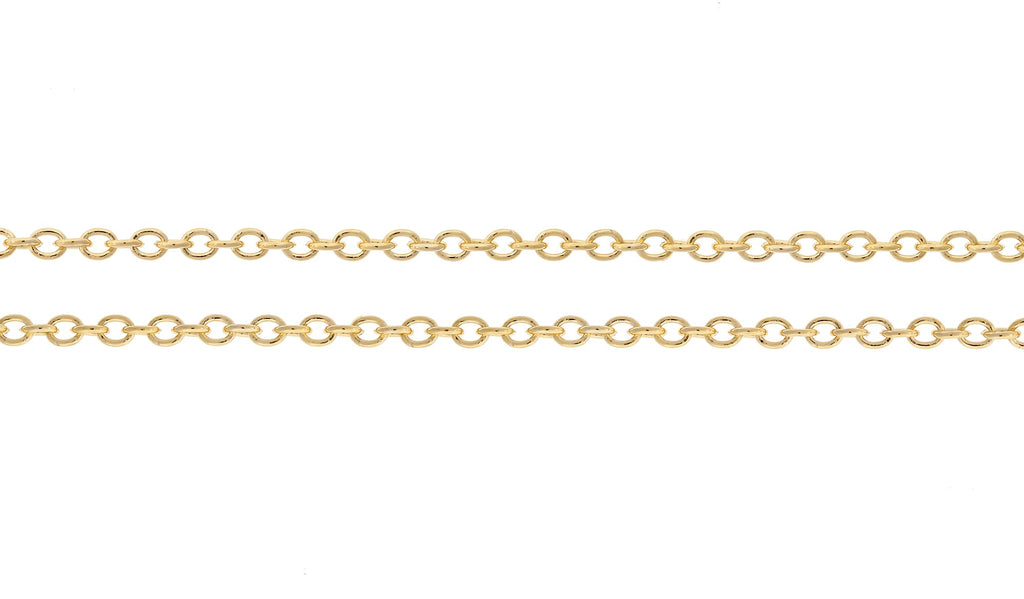 14Kt Gold Filled 1.9x1.6mm Strong Cable Chain - 5 Feet