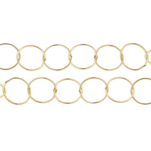 14Kt Gold Filled 10mm Circle Cable Chain - 5ft