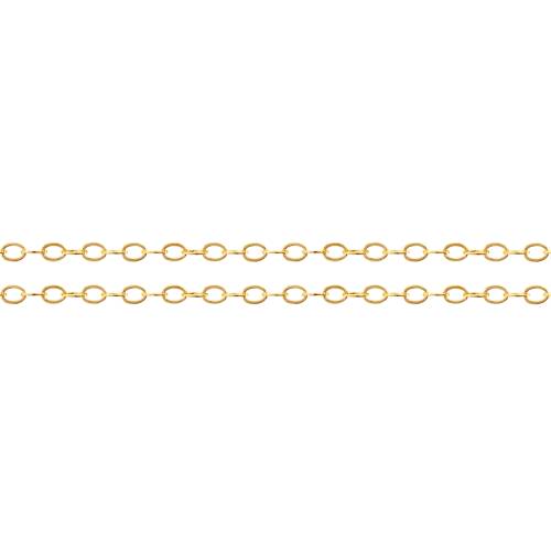 14Kt Gold Filled 2.2x1.6mm Flat Cable Chain - 5 Feet