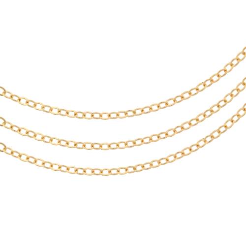 14Kt Gold Filled 2.5x2mm Flat Cable Chain - 5ft