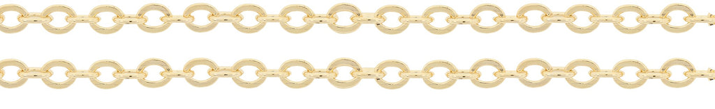 14Kt Gold Filled 2.7x2.2mm Strong and Heavy Flat Cable Chain - 5 Feet