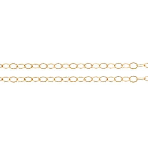14Kt Gold Filled 2.8x2mm Flat Cable Chain - 100ft
