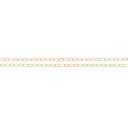 14kt Gold Filled 2x1.5mm Flat Cable Chain - 5 Ft