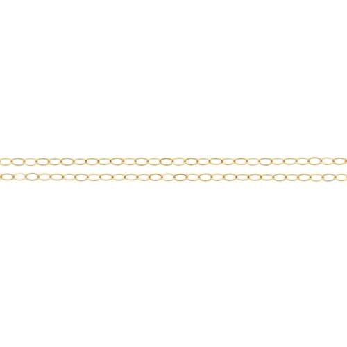 14kt Gold Filled 2x1.5mm Flat Cable Chain - 20 Ft