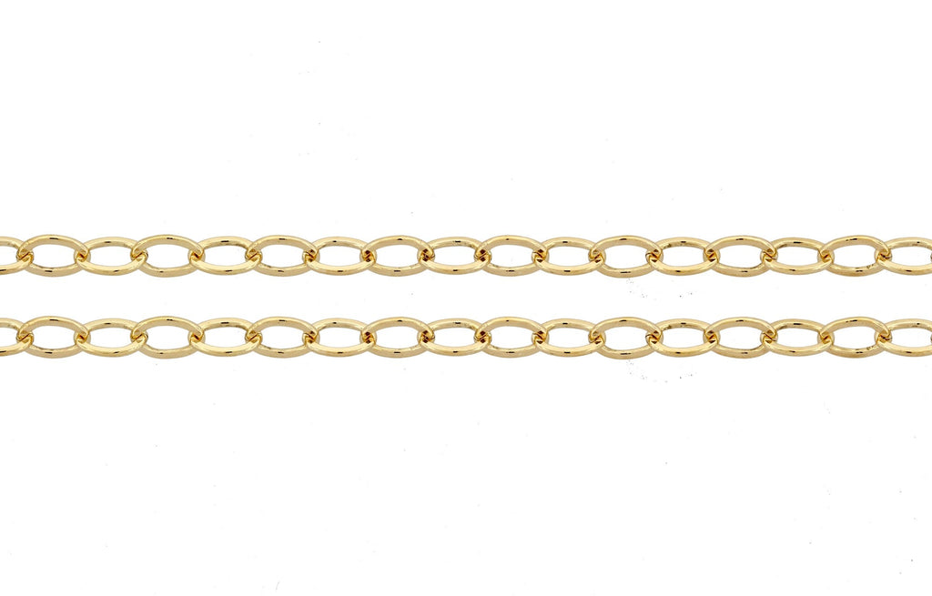 14Kt Gold Filled 3.5x2.5mm Flat Cable Chain - 20ft