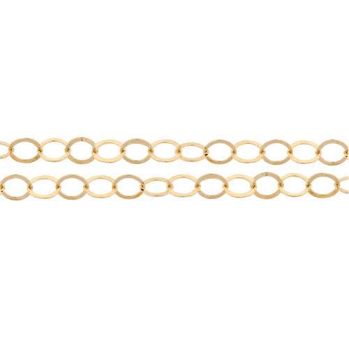 14Kt Gold Filled 3.8mm Flat Round Cable Chain - 5ft