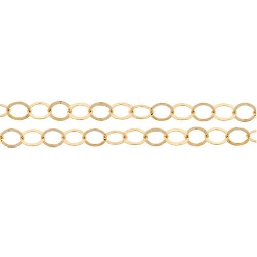 14Kt Gold Filled 3.8mm Flat Round Cable Chain - 100ft