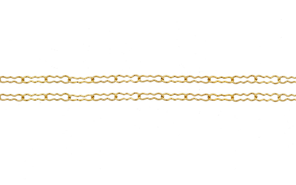 14Kt Gold Filled 3.9x1.4mm Peanut Or Krinkle Chain - 5ft