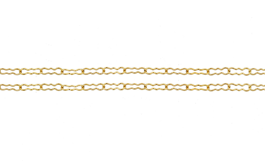 14Kt Gold Filled 3.9x1.4mm Peanut Or Krinkle Chain - 20ft