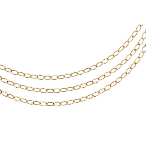 14Kt Gold Filled 3x2.3mm Flat Oval Cable Chain - 5ft