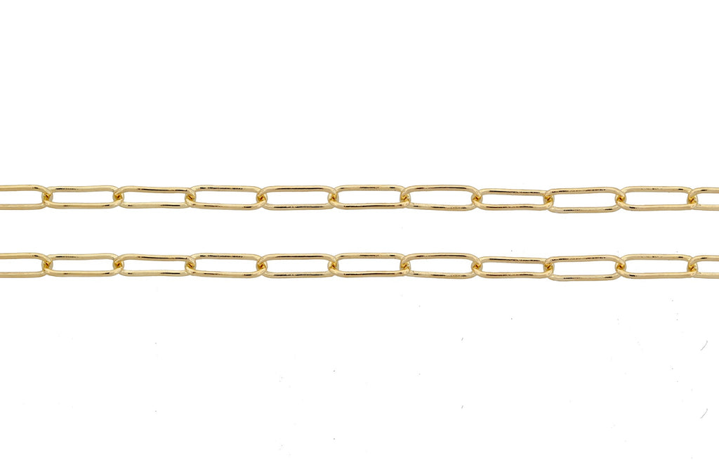 14Kt Gold Filled 4.9x2mm Elongated Drawn Cable Chain - 5ft