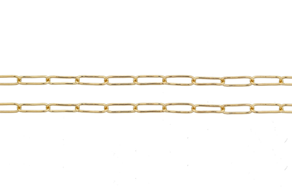 14Kt Gold Filled 4.9x2mm Elongated Drawn Cable Chain - 5 Feet Spool