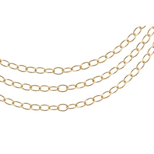 14Kt Gold Filled 4x3mm Cable Chain - 5ft