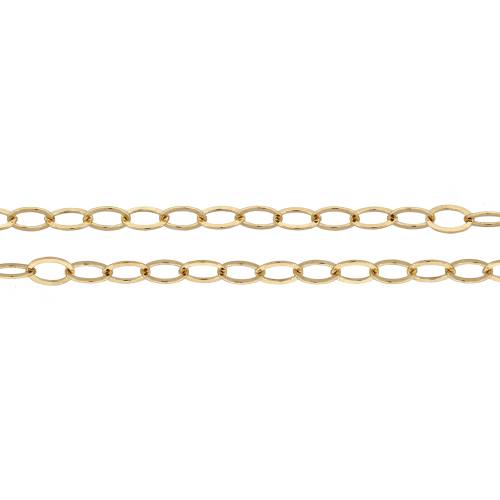 14Kt Gold Filled 4x3mm Flat Cable Chain - 100ft