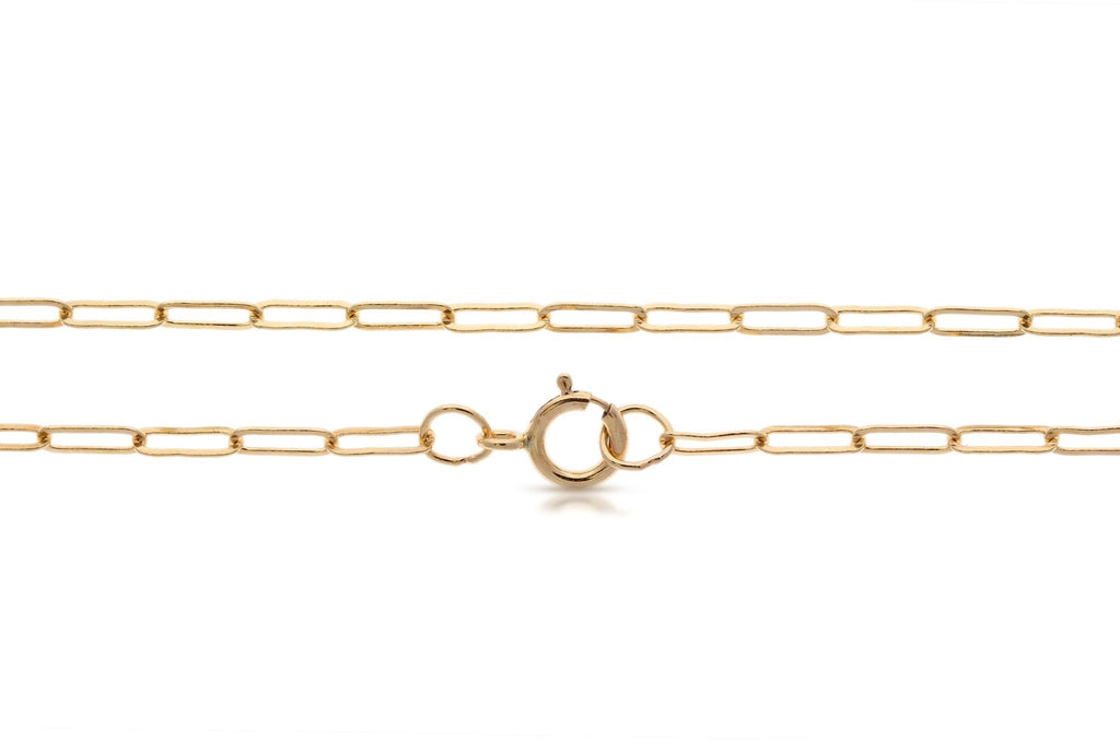 14Kt Gold Filled 5.2x2mm Elongated Drawn Flat Cable Chain 20" W/ 5.5mm Spring Ring Clasp  - 1pc