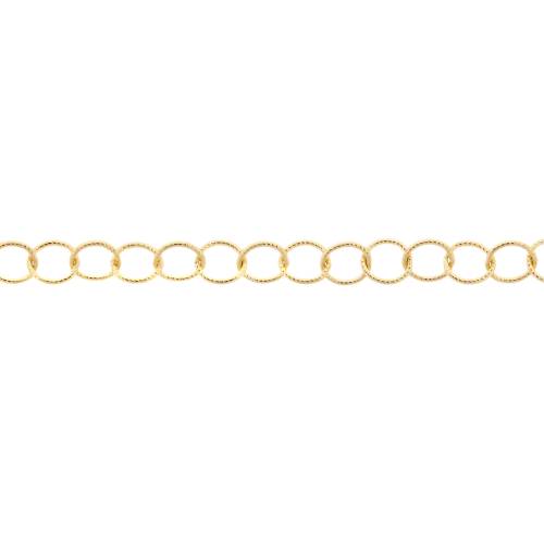 14Kt Gold Filled 5.3mm Twisted Round Cable Chain - 5ft