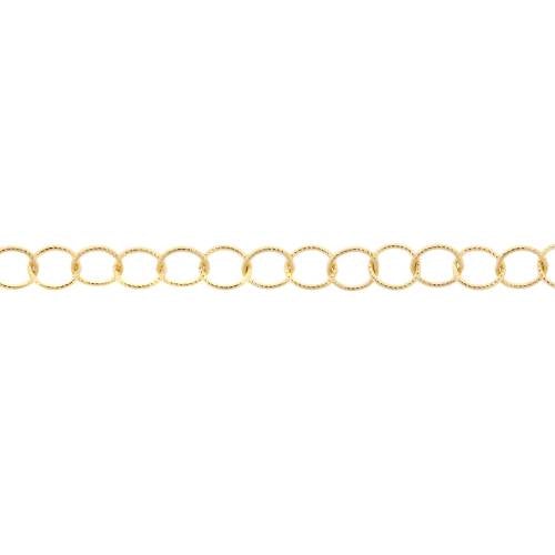14Kt Gold Filled 5.3mm Twisted Round Cable Chain - 20ft