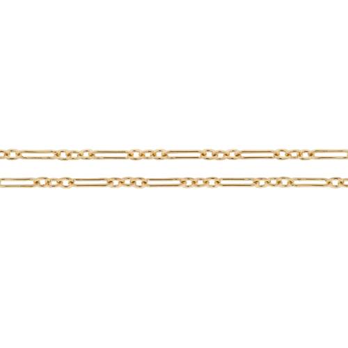 14Kt Gold Filled 5.5x2mm Flat Long and Short Cable Chain - 5ft