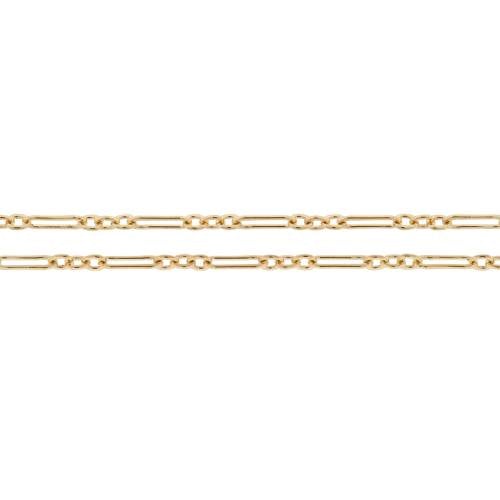 14Kt Gold Filled 5.5x2mm Flat Long and Short Cable Chain - 20ft