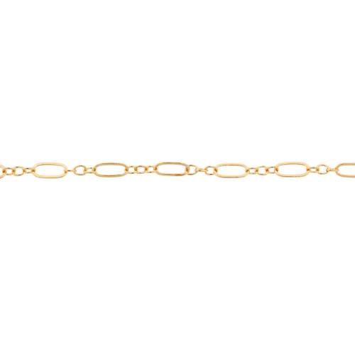 14Kt Gold Filled 5.5x3.3mm Flat Oval Long and Short Cable Chain - 5Ft