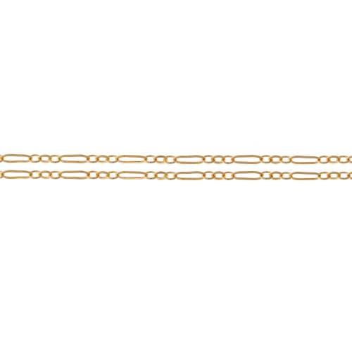 14Kt Gold Filled 5x1.5mm Flat Long and Short Cable Chain - 5ft