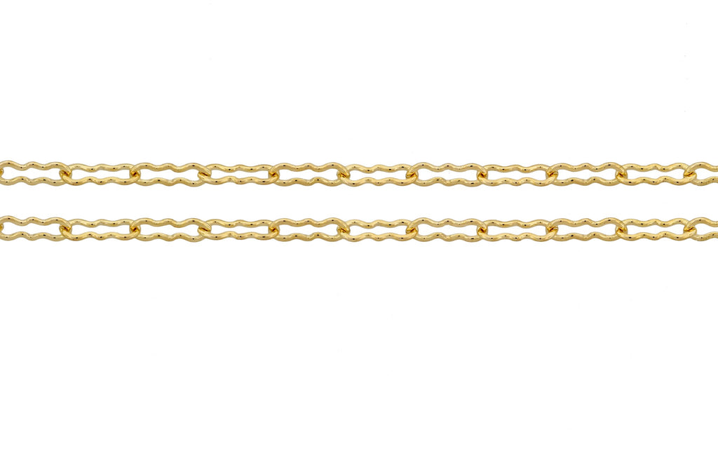 14Kt Gold Filled 5x1.7mm Peanut Krinkle Chain - 5 Feet