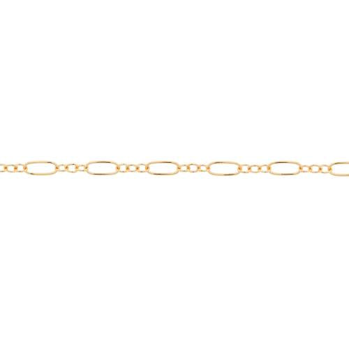 14KT Gold Filled 5x2.6mm Oval Long and Short Cable Chain - 5 Feet