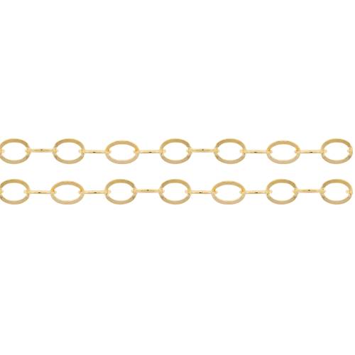 14Kt Gold Filled 5x4mm Heavy Flat Cable Chain - 5ft