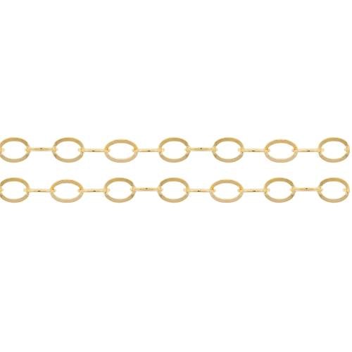 14Kt Gold Filled 5x4mm Heavy Flat Cable Chain - 20ft