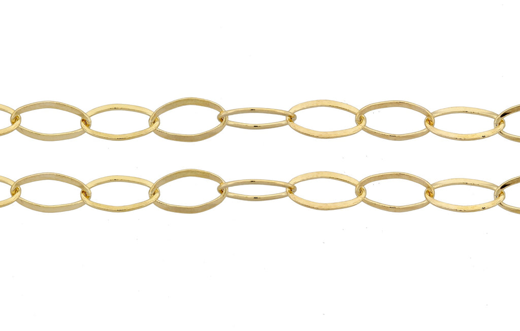 14Kt Gold Filled 7.5x4.3mm Oval Flat Cable Chain - 5ft