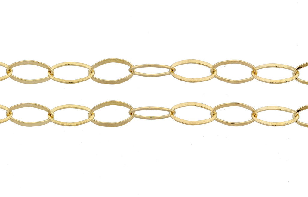 14Kt Gold Filled 7.5x4.3mm Oval Flat Cable Chain - 20ft