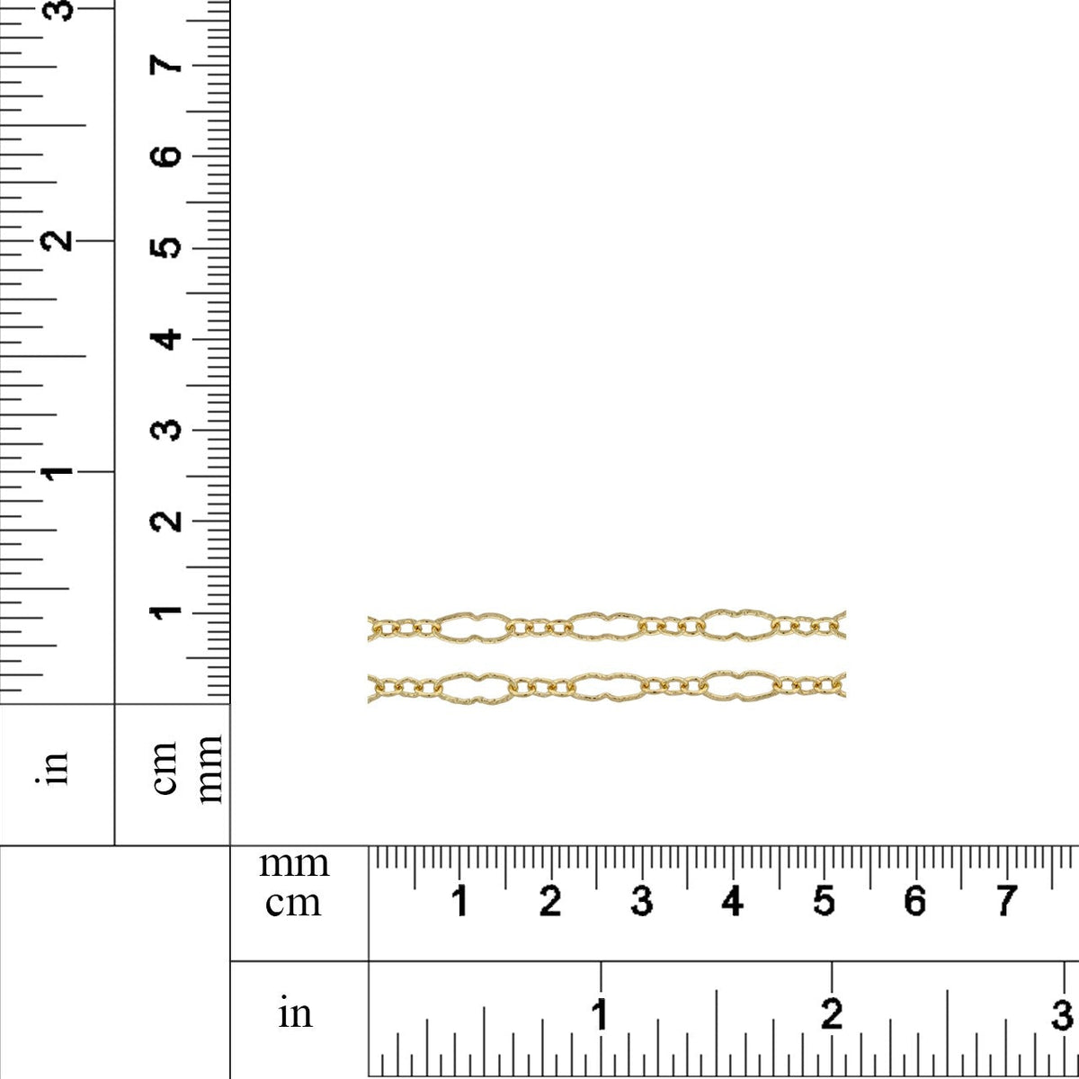 14Kt Gold Filled 7.9x2.9mm Patterned Peanut Chain - 20ft – Plazko