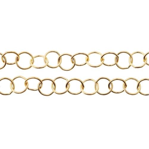 14 Karat Gold gefüllte runde Kabelkette, 7 mm, 20 Fuß 