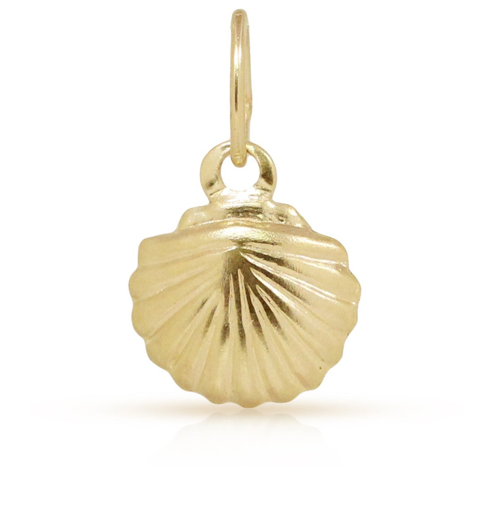 14Kt Gold Filled 8.7x7.5mm Stamped Sea Shell Charms - 5 pcs