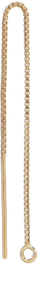 14kt Gold Filled Box Chain Ear Threader with Ring - 1 pair