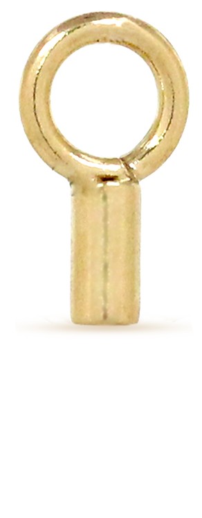14Kt Gold Filled Crimp End Cap with Closed Ring 1mm Inside Diameter - 10pcs/pack