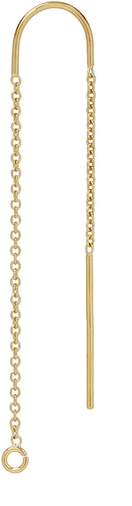 14Kt Gold Filled Ear Threader Cable Chain with Center U Bar - 1 pair