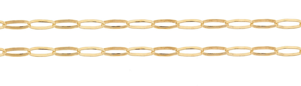 14Kt Gold Filled Elongated Drawn Rolo Chain 4x1.7mm - 5 ft